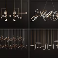 Modern Gold Chandeliers With Unique Geometric Designs For Home Interior Lighting