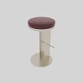 Modern Bar Stool With Red Upholstered Seat And Metal Round Base Design