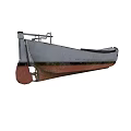 Small Gray Metal Boat With Number 766 For Water Transportation