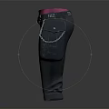 Stylish Cropped Leather Pants With Pink Lining Black Belt Skull Decoration And Chain Pocket