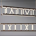 Two Modern Minimalist Chandeliers With Metal Frame Roman Numeral X Design And Warm White Light