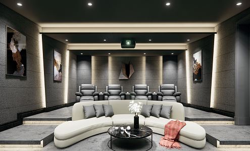 Modern AV Room Home Theater 3d model