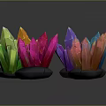Colorful Crystal Cluster Decorative Scene Components With Blue Orange Purple Green Pink Crystals