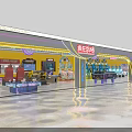 Colorful Playground Entertainment Area With Row Of Interactive Game Machines And Bright Lights