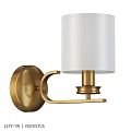 Elegant Brass Wall Sconce With White Fabric Lampshade And Modern Design