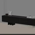 Modern Minimalist TV Stand With Stone Top Red Bowl Photo Frame And Books