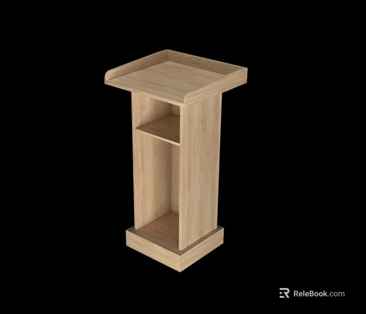 Light Wood Functional Desk With Open Shelf And Simple Structure 3d model 