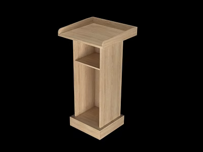 Light Wood Functional Desk With Open Shelf And Simple Structure 3d model