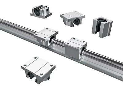 Linear Guide Rail System With Metal Mechanical Sliders And Precision Components 3d model