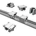 Linear Guide Rail System With Metal Mechanical Sliders And Precision Components 3d model
