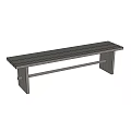 Modern Wooden Bench With Slatted Seat And Simple Support Structure 3d model