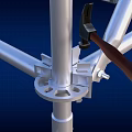 Metal Scaffolding Joint Structure With Hammer For Installation Process