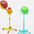 Red Yellow Green Blue Floor Standing Commercial Equipment with Wheels and Top Spherical Bucket Parts