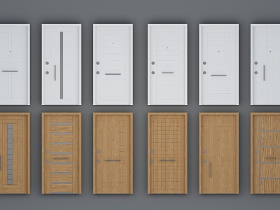 Jane European door interior door modern door single door office 3d model