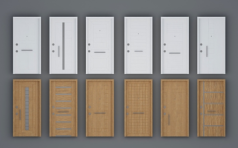 Jane European door interior door modern door single door office 3d model