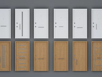 Jane European door interior door modern door single door office 3d model
