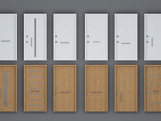 Jane European door interior door modern door single door office 3d model