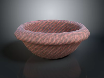 Fashionable Knitted Hat With Pink And Black Striped Pattern For Winter Wear 3d model