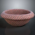 Fashionable Knitted Hat With Pink And Black Striped Pattern For Winter Wear