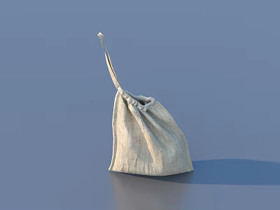 Eco Friendly Cotton Drawstring Storage Bag For Daily Household Use 3d model