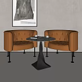 Italian Table and Chair Combination Coffee Table and Chair Negotiation Table and Chair Reception Table and Chair Casual Table and Chair Combination 3d model