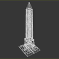 3D Model of Brown Tower with Pointed Top Square Base and Textured Surface 3d model