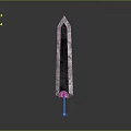 Medieval Style Long Blade Weapon With Intricate Hilt Metallic Finish And Decorative Patterns