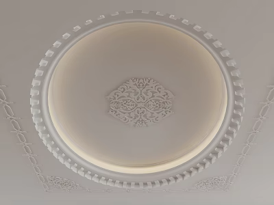 Elegant Circular Ceiling Design With Intricate Decorative Pattern And Built in Lighting 3d model