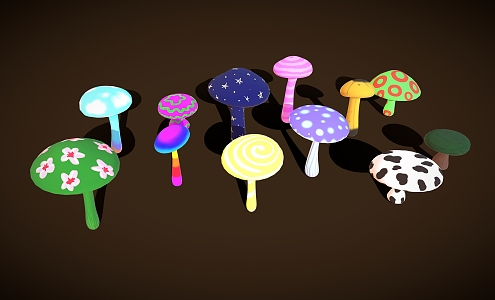 Mushroom color mushroom dream mushroom 3d model