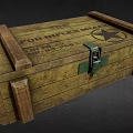 Vintage Wooden Crate for Rifles Mark I Featuring Star Emblem and Metal Lock
