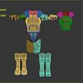 Character Creature Themed Armor Set Featuring Chest Shoulder And Leg Components 3d model