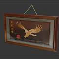 Wooden Frame Decorative Painting With Eagle Design And Inspiring Chinese Characters For Home Decor