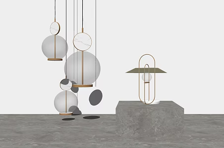 Modern lamp combination chandelier lamp assembly 3d model