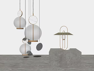Modern lamp combination chandelier lamp assembly 3d model