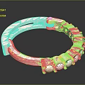 Rose Gold Bracelet With Exquisite Design And Shiny Inlaid Red Gemstones