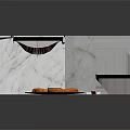 Marble Display Stand With Donuts Sauce And Chopsticks On White Surface