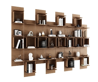 Modern Bookshelf Storage Rack 3d model