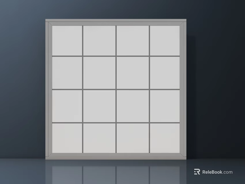 Sleek Modern Hardware Tools Storage Rack With 16 Grid White Frame On Gray Background 3d model