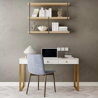 Modern Style Office Desk and Chair 3d model