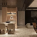 Modern Dining Living Room Interior Design With Open Concept Sofa Dining Table And Chairs