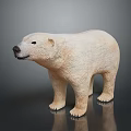Polar Bear White Standing Model With Dark Background And Reflection 3d model