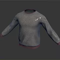 Light Gray Knitted Sweater with Long Sleeves and Round Neck for Simple Casual Daily Wear