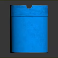 Shiny Blue Cylindrical Container With Smooth Surface And Top Notches Design