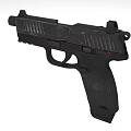 Modern Black Tactical Pistol With Textured Grip And Sight Mount Design