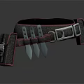 Tactical Gear Belt Featuring Black Red Trim Metal Buckle And Claw Tools