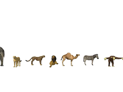 modern animal animal elephant giraffe lion leopard camel orangutan leopard 3d model