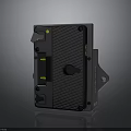 Black Industrial Device With Yellow Indicator Lights Textured Surface And Control Knob 3d model