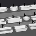Modern wash basin wash basin counter basin round table basin faucet wash basin 3d model