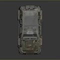 Camouflage Rusty Armored Military Vehicle With Large Tires Antenna Design