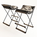 Foldable Bar Chair Leather Bar Chair 3d model